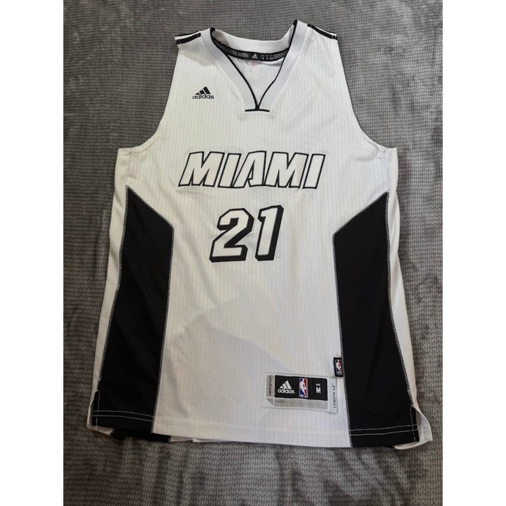 Adidas NBA Miami Heat Hassan Whiteside #21 White Hot Swingman Jersey Mens Medium